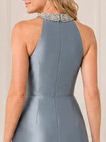 Halter Neck Mother of the Bride Dress with Slit