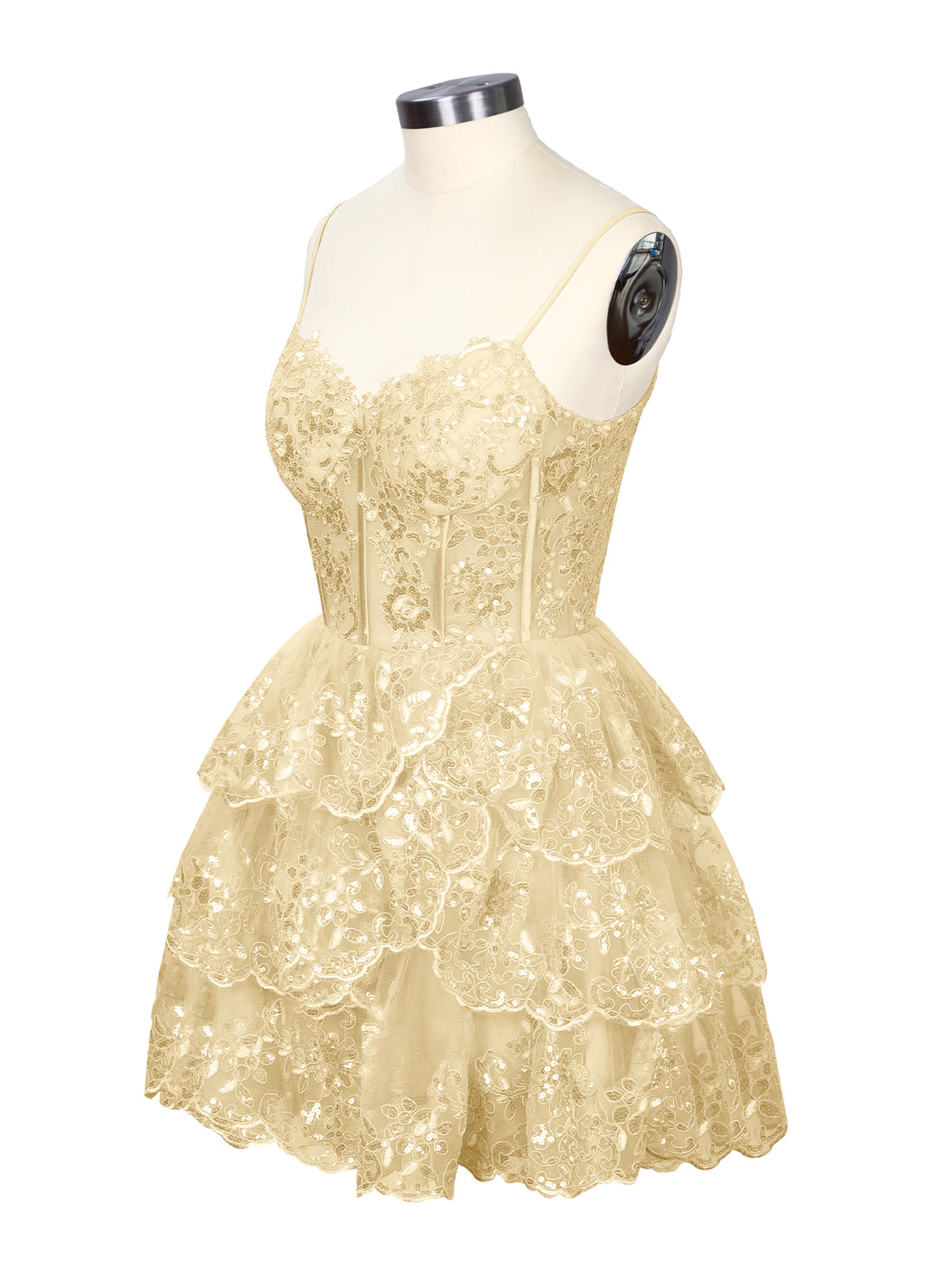Sequin Appliques Mini Dress 