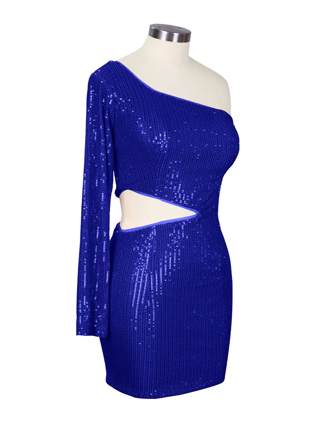 Waist Cutout One Shoulder Mini Dress 