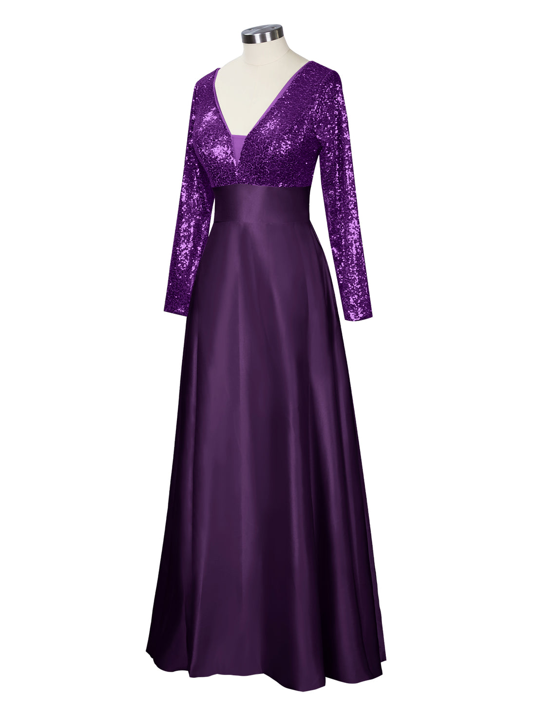 Long Sleeveless Sequin Prom Dress 