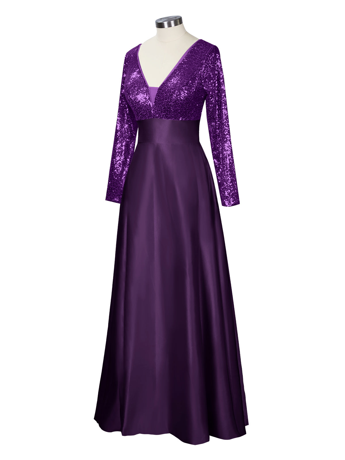 Long Sleeveless Sequin Prom Dress 