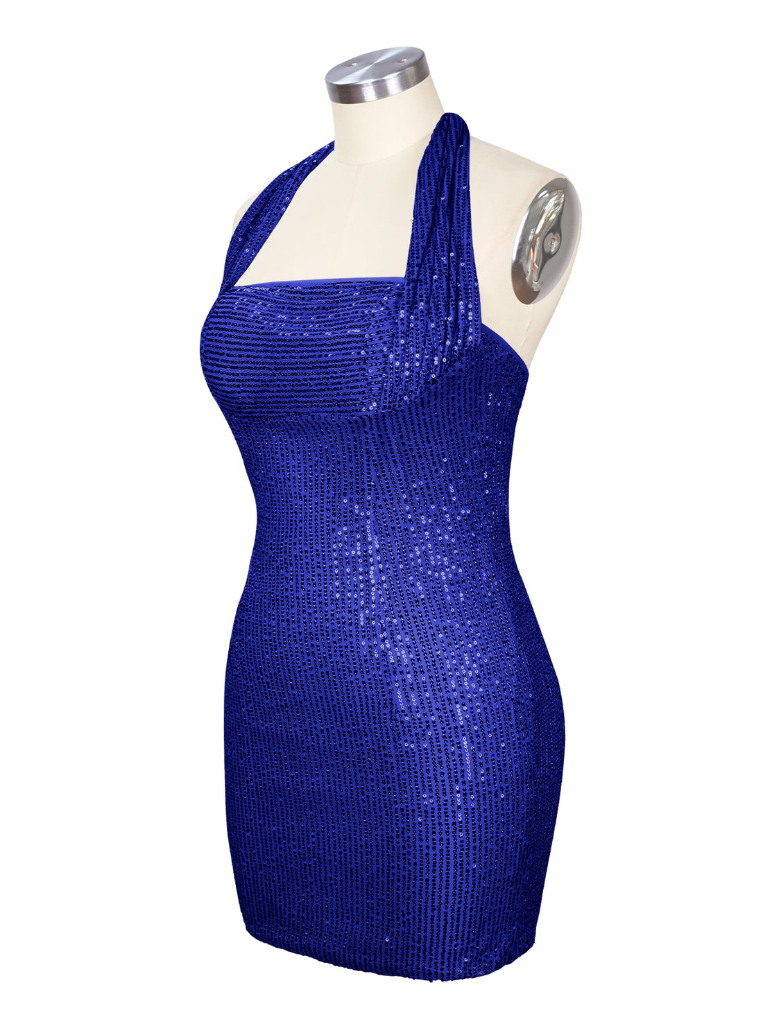 Halter Sequin Sheath Mini Dress 