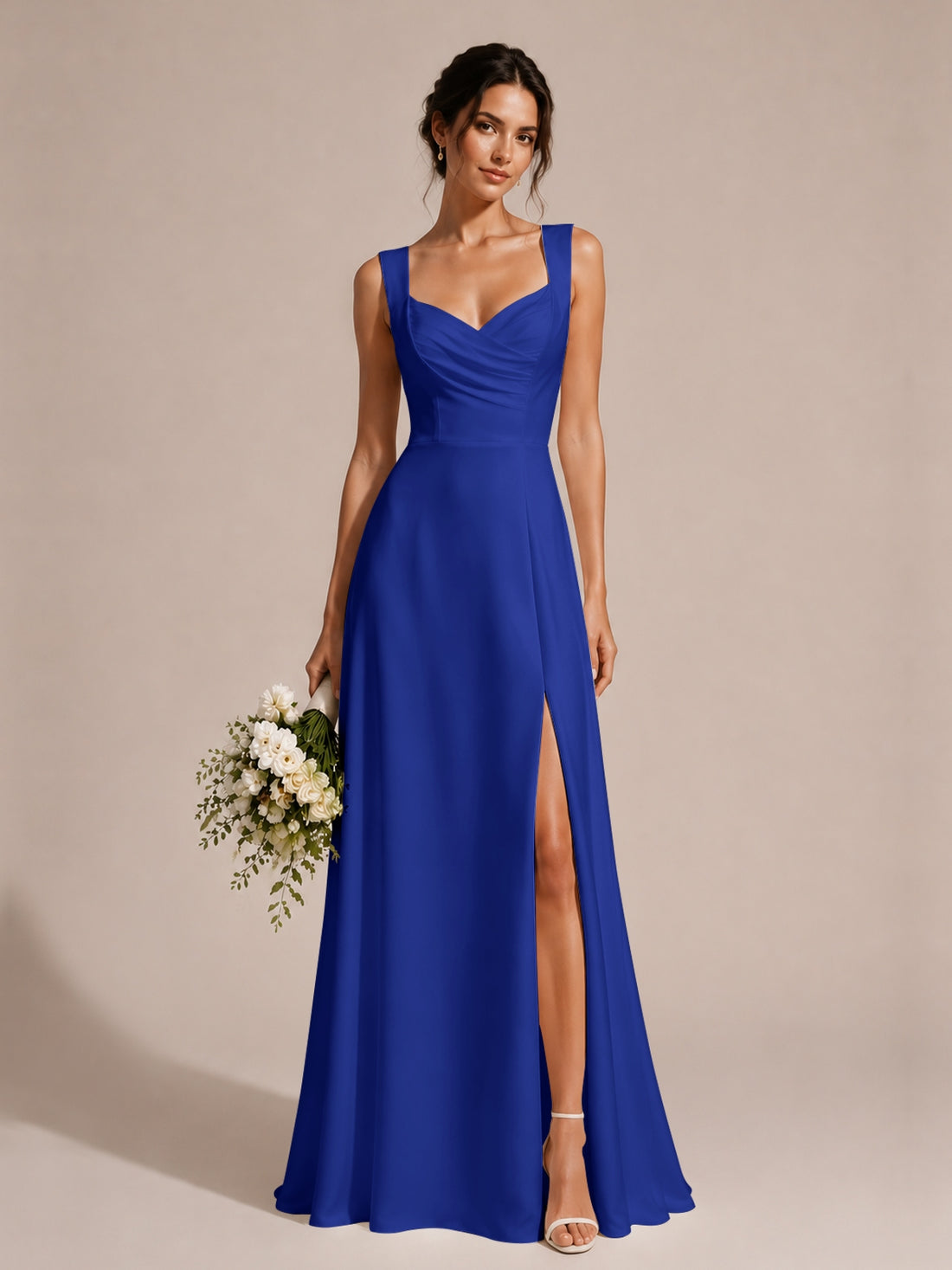 Sweetheart Neckline Bridesmaid Dress with Wide Straps