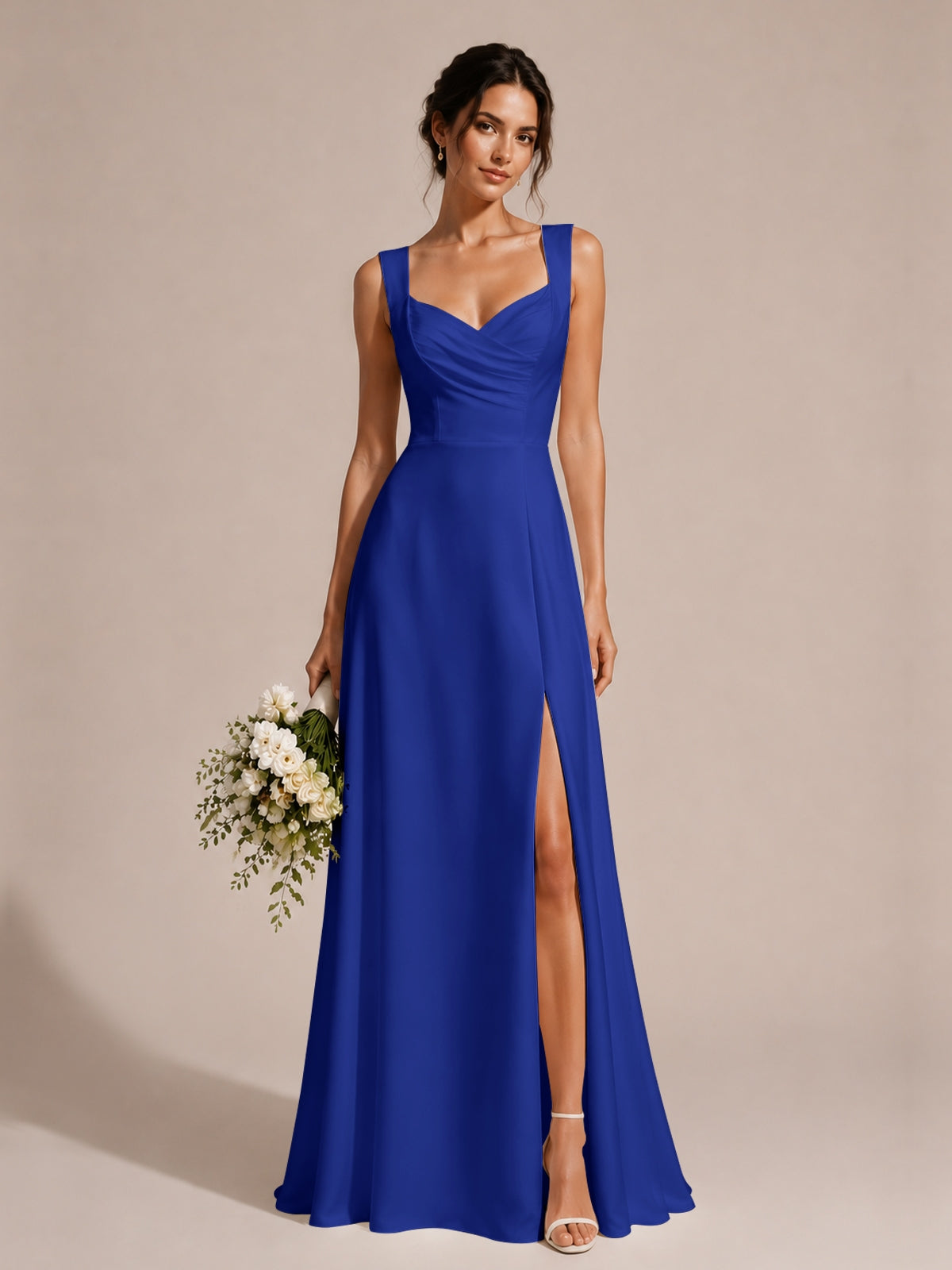 Sweetheart Neckline Bridesmaid Dress with Wide Straps