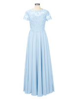 Illusion Applique Chiffon Dress 