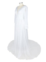 Lace V-Neck Slit Wedding Dress 