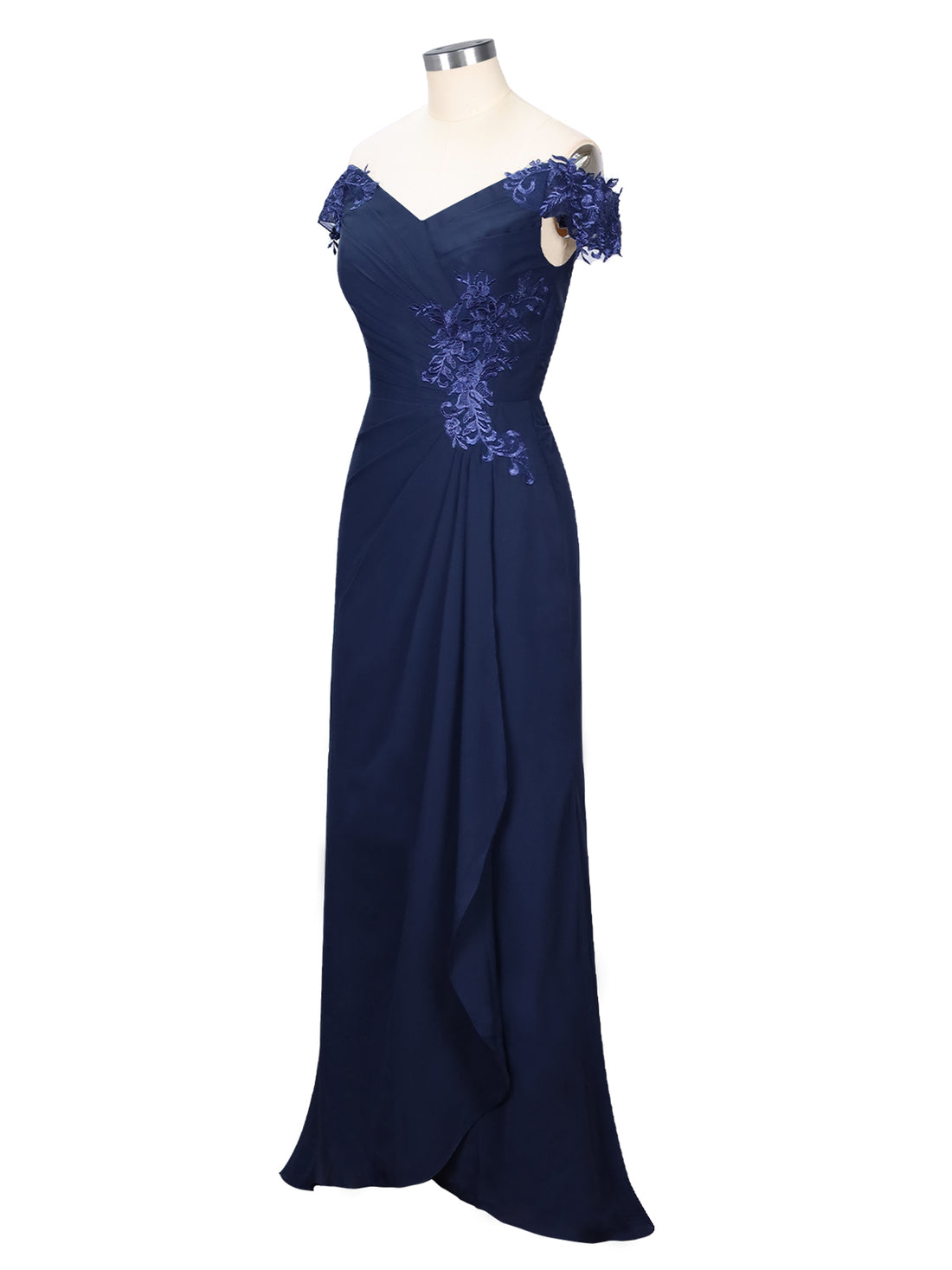 Off-Shoulder Chiffon Sheath Dress 
