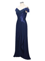 Off-Shoulder Chiffon Sheath Dress 