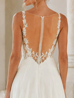 Spaghetti Strap Appliqued Wedding Dress