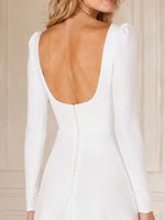 Stretch Crepe Wedding Dress with Long Sleeves