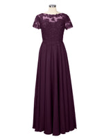 Illusion Applique Chiffon Dress 