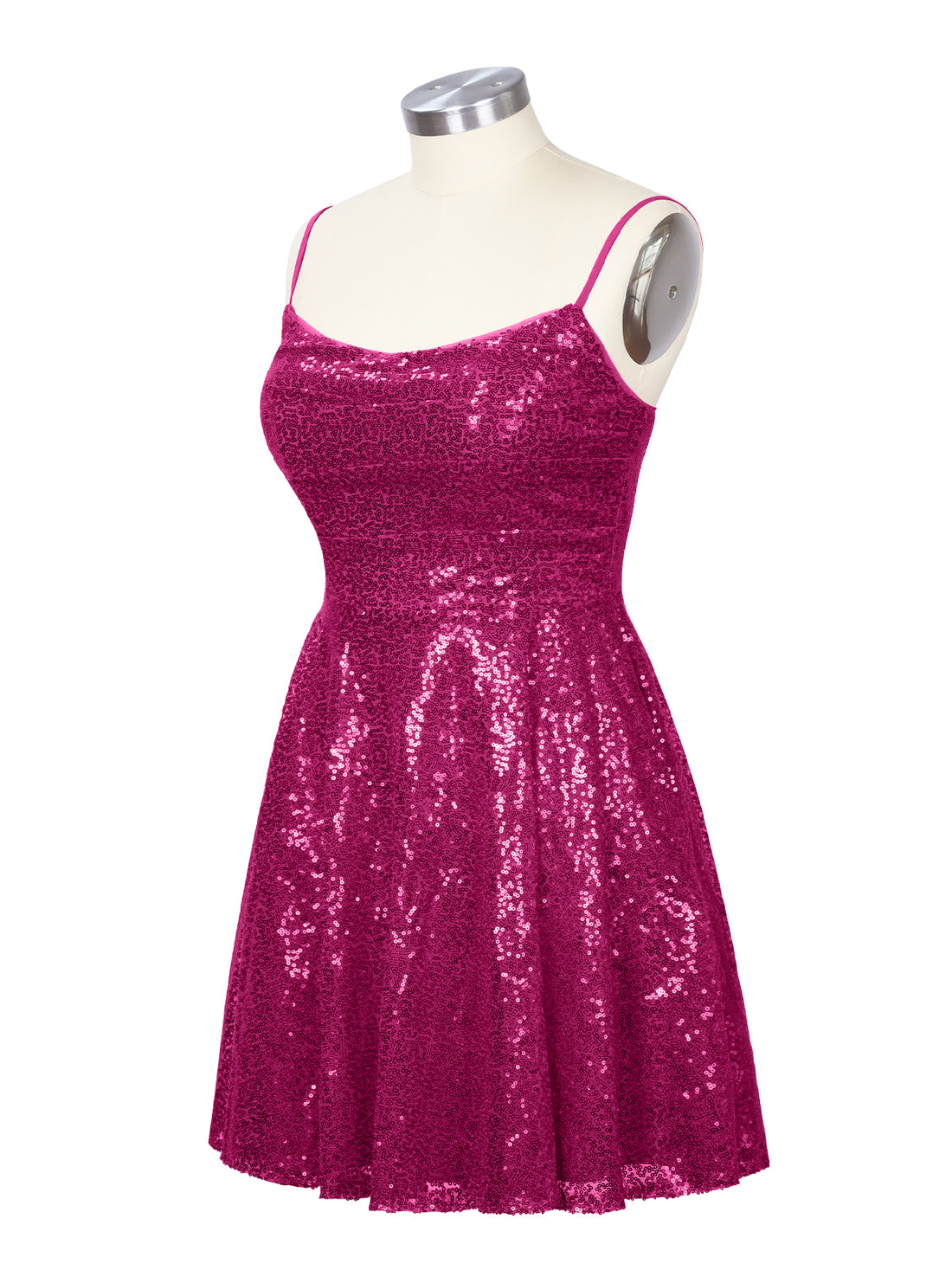 Sequin Scoop Neckline Mini Dress 