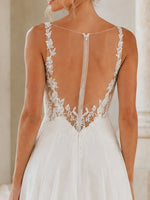 Spaghetti Strap Appliqued Wedding Dress
