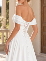 Off-the-Shoulder Beaded Wedding Dress