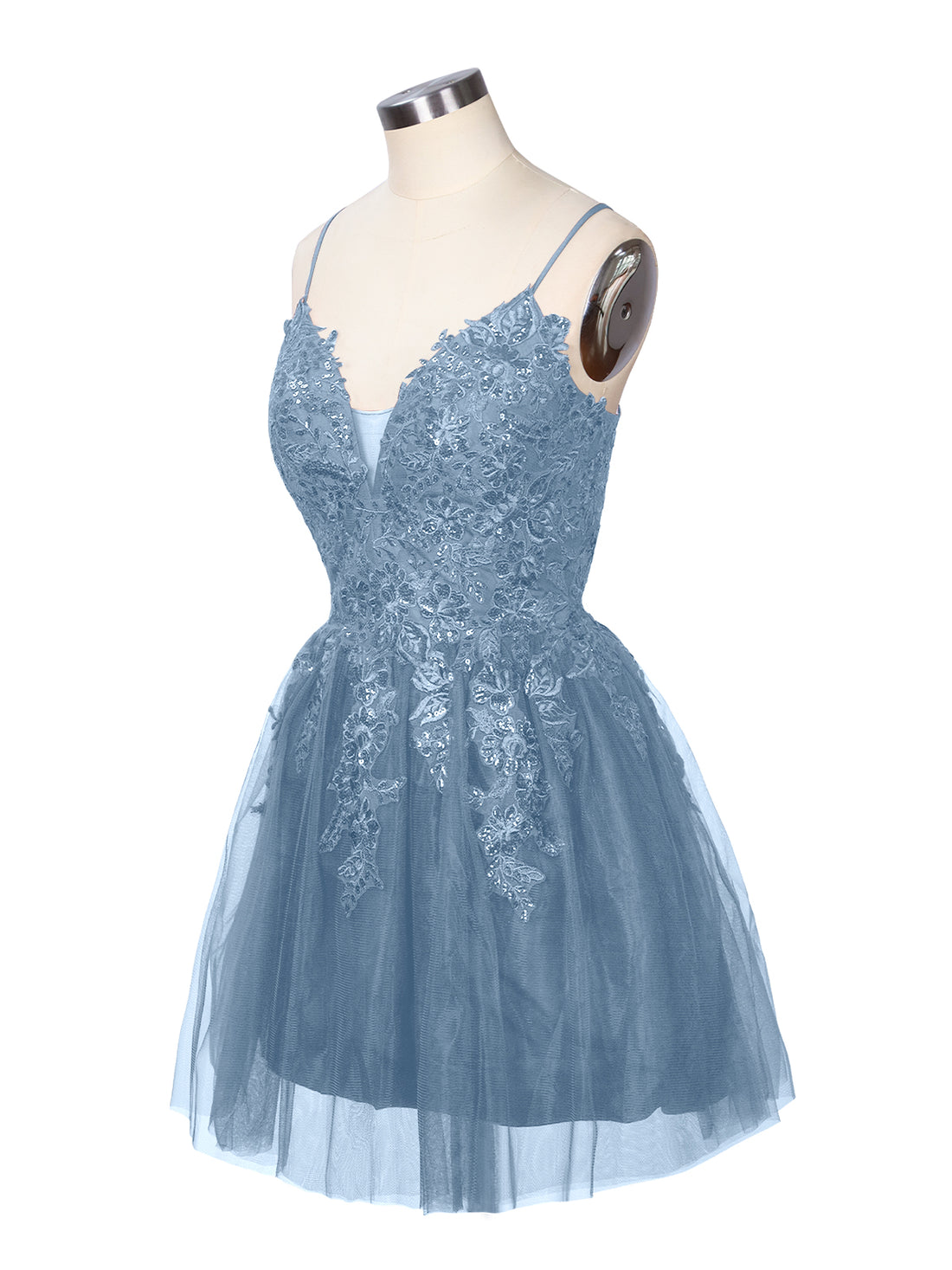 Applique Soft Tulle Mini Dress 