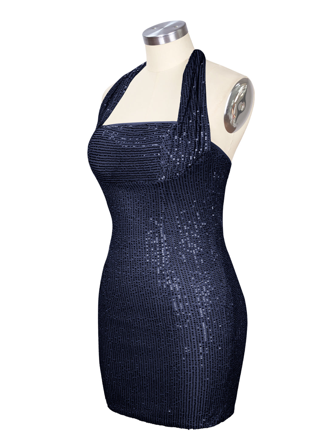 Halter Sequin Sheath Mini Dress 