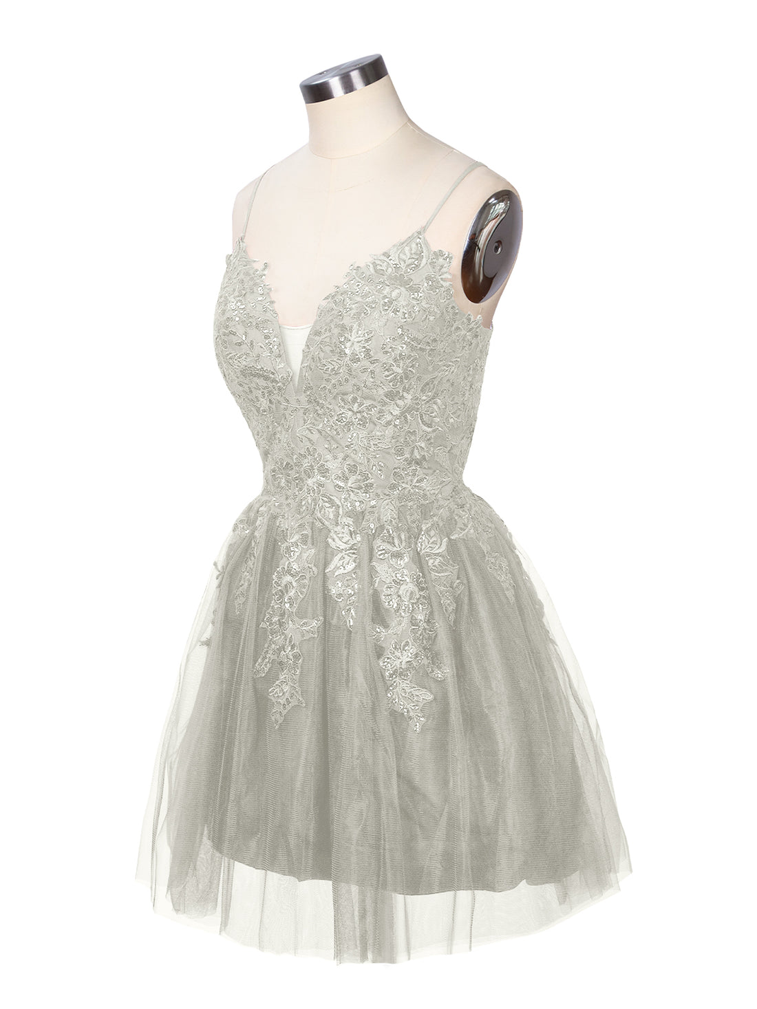 Applique Soft Tulle Mini Dress 