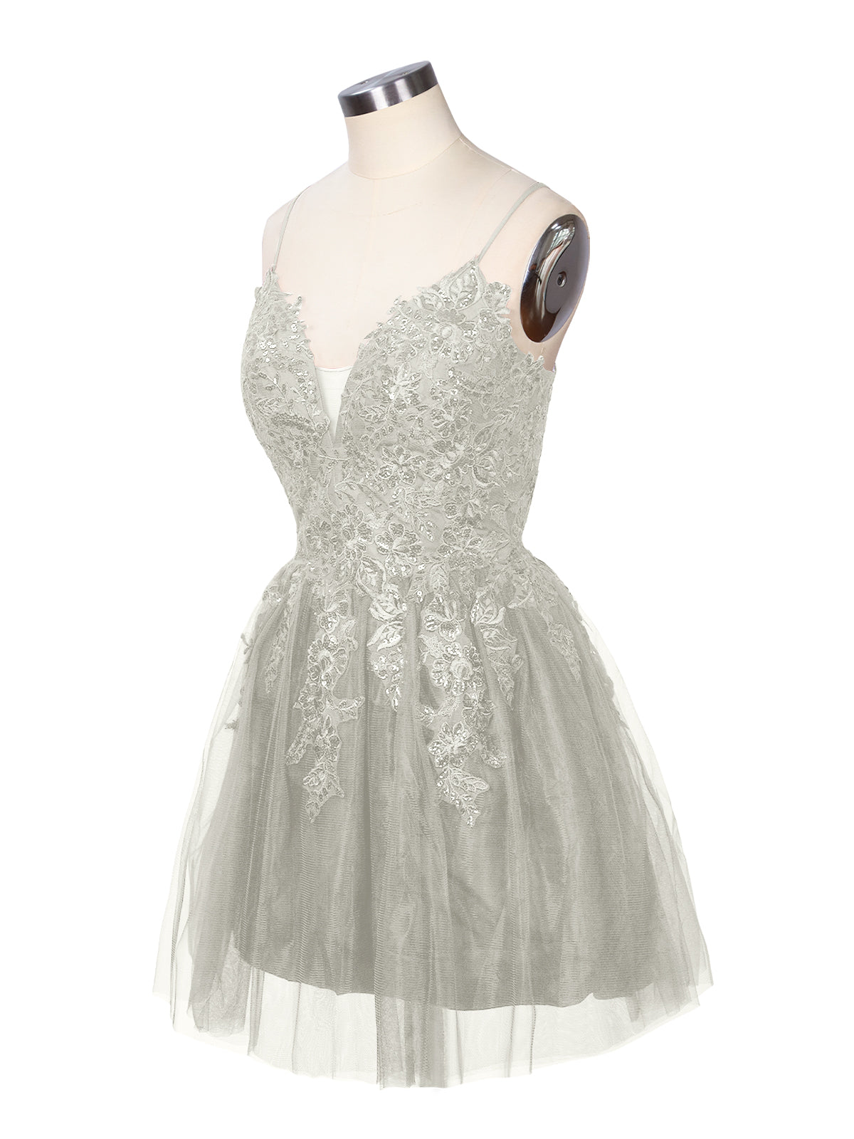 Applique Soft Tulle Mini Dress 