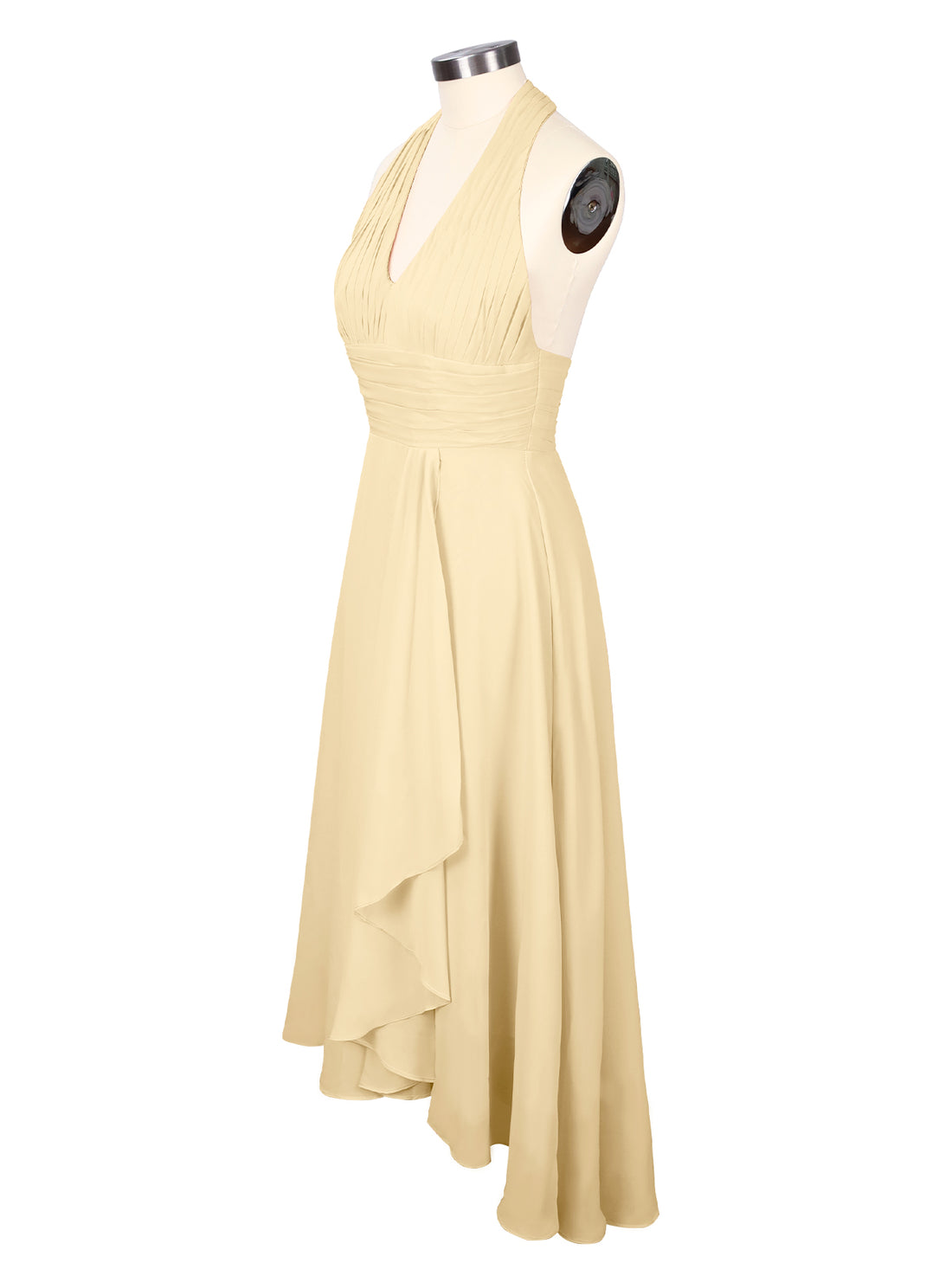 Ruched Halter Bridesmaid Dress 