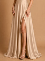 A-line Prom Dress with High Slit