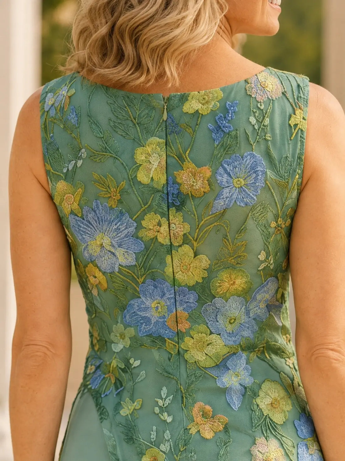 Lace Mother of the Bride Dress with Applique Details