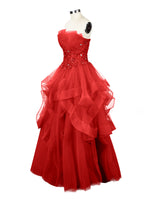 Tiered Strapless Prom Dress 
