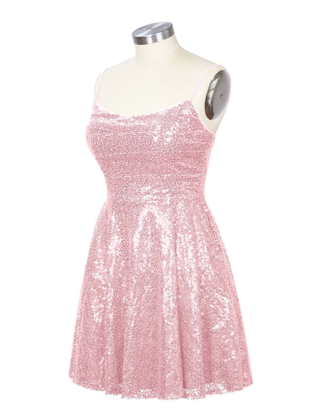 Sequin Scoop Neckline Mini Dress 