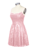 Sequin Scoop Neckline Mini Dress 