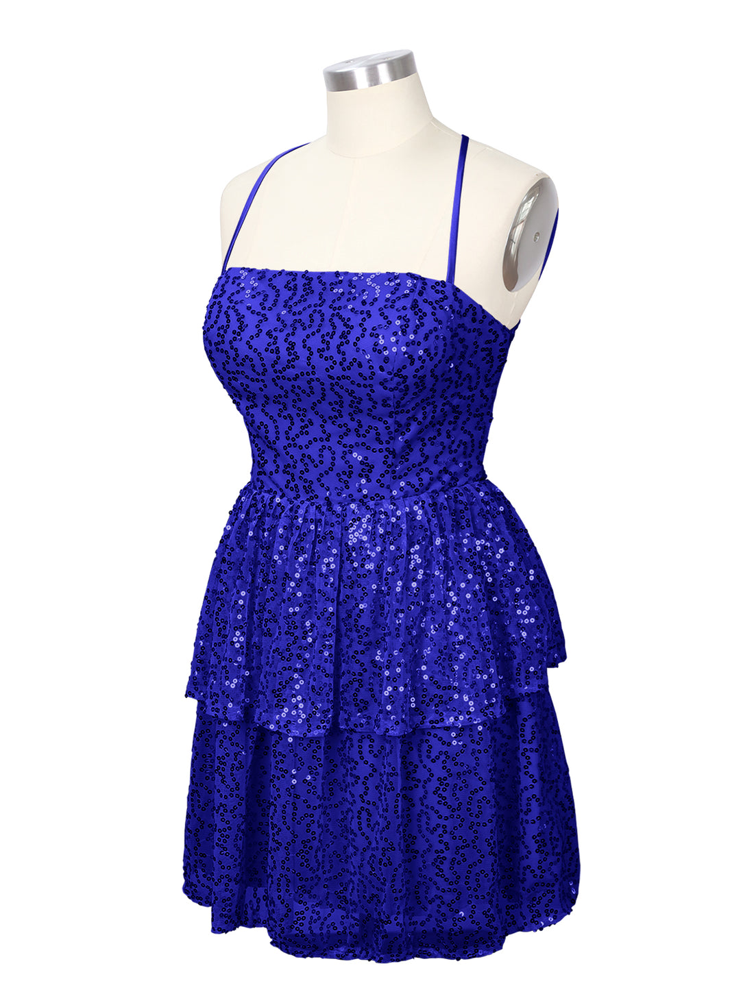 Sequined Halter Flare Mini Dress 