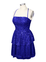 Sequined Halter Flare Mini Dress 