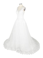 Wide Straps Applique Wedding Dress 