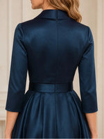 Surplice Neck Mother of the Bride Dress with Sash