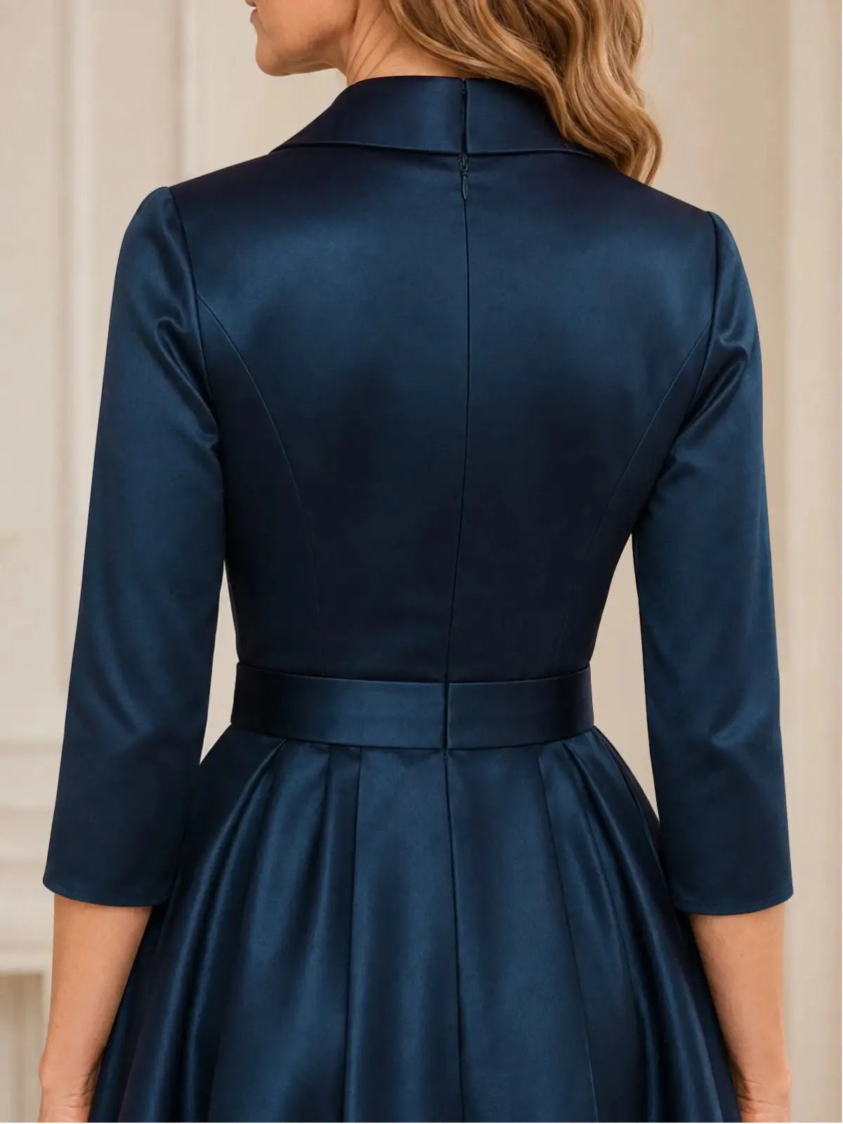 Surplice Neck Mother of the Bride Dress with Sash