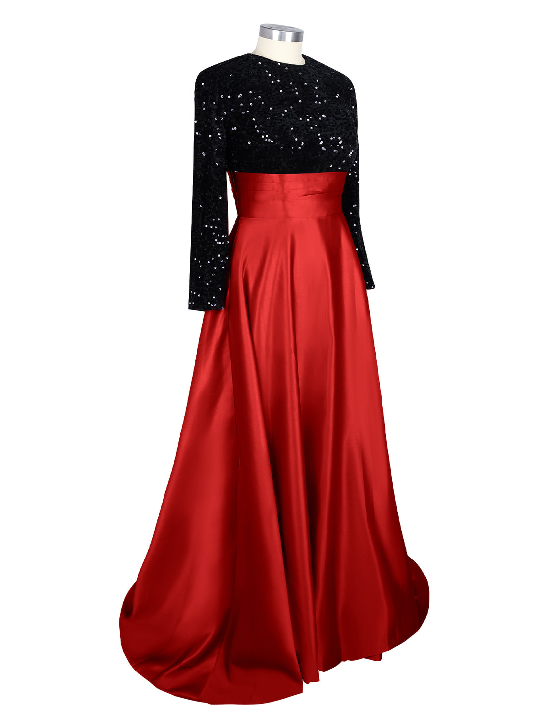 Sequin Jewel Neckline Prom Dress 