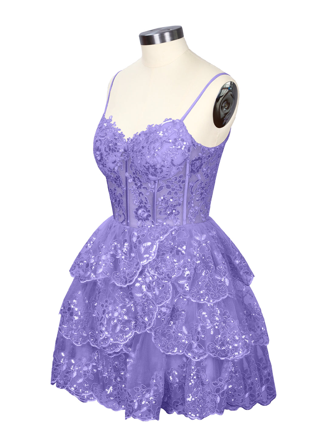 Sequin Appliques Mini Dress 