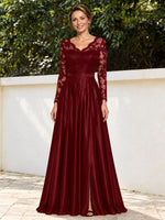 Satin Mother of the Bride Dress with Appliques