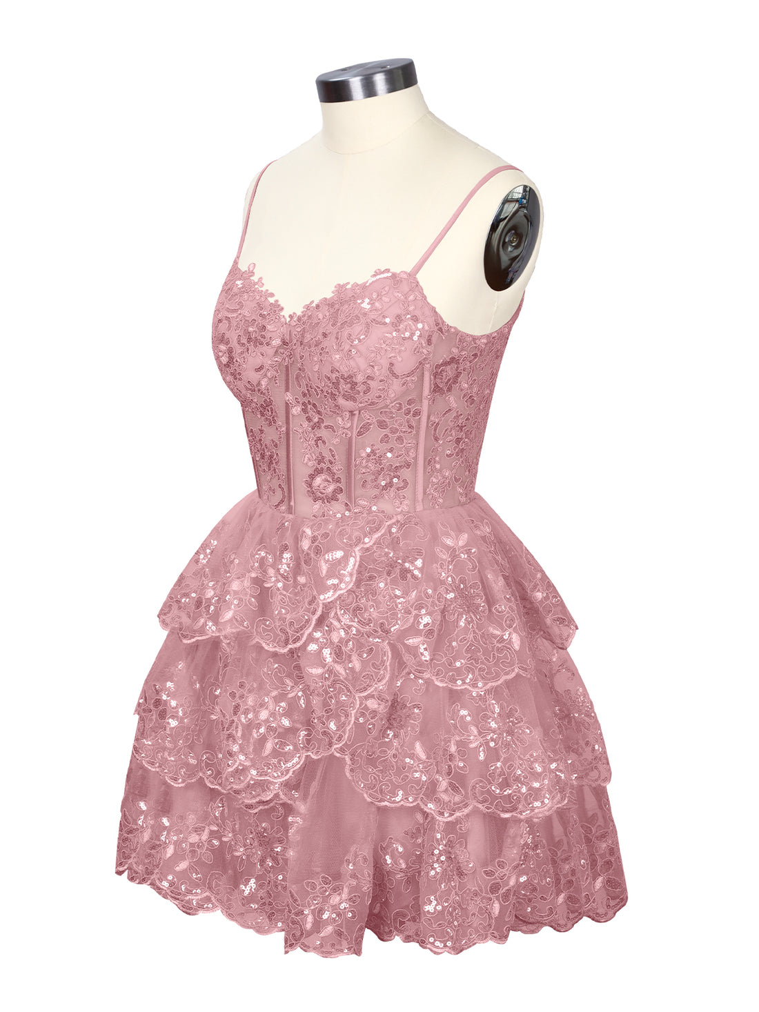 Sequin Appliques Mini Dress 