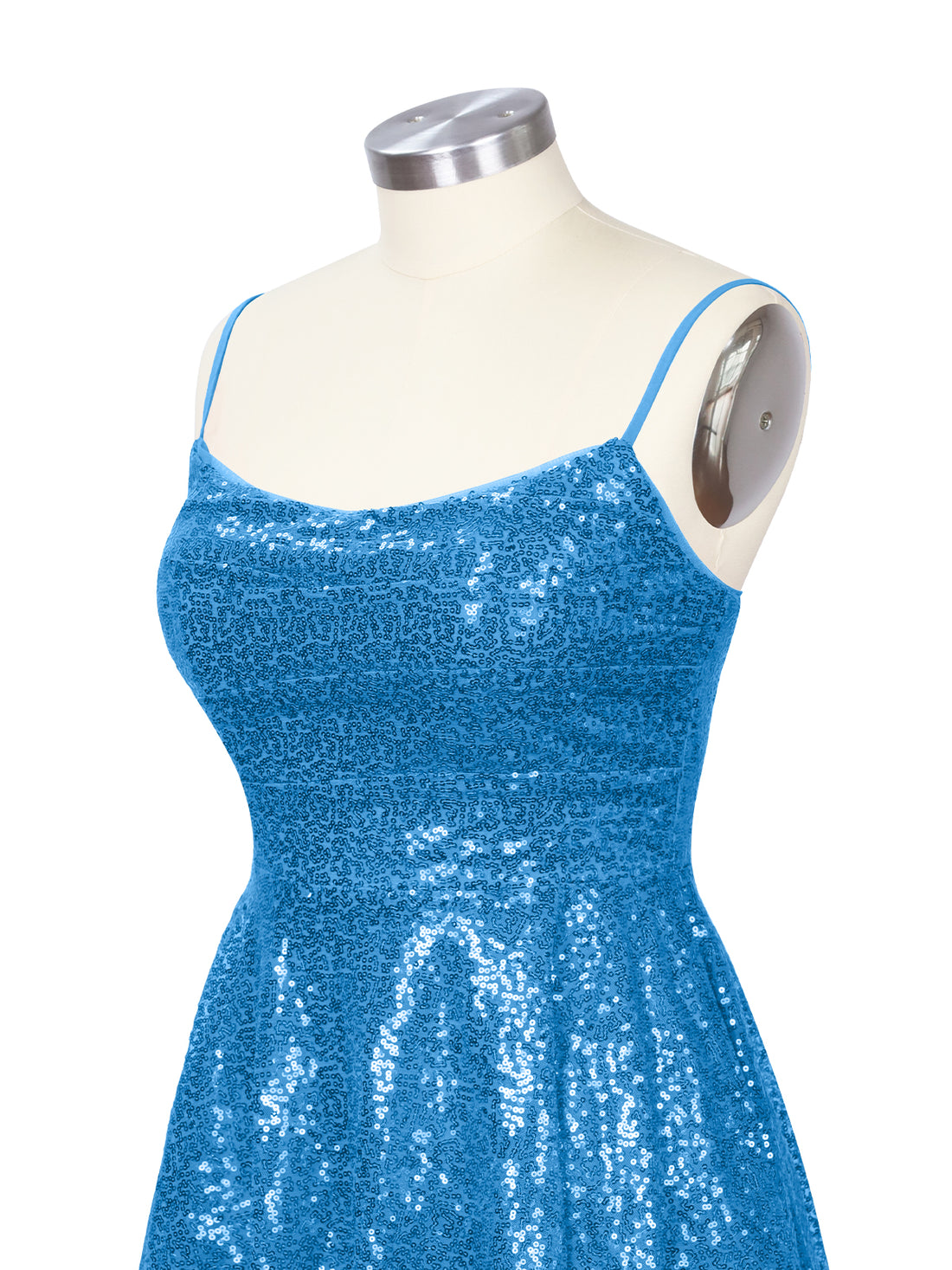 Sequin Scoop Neckline Mini Dress 