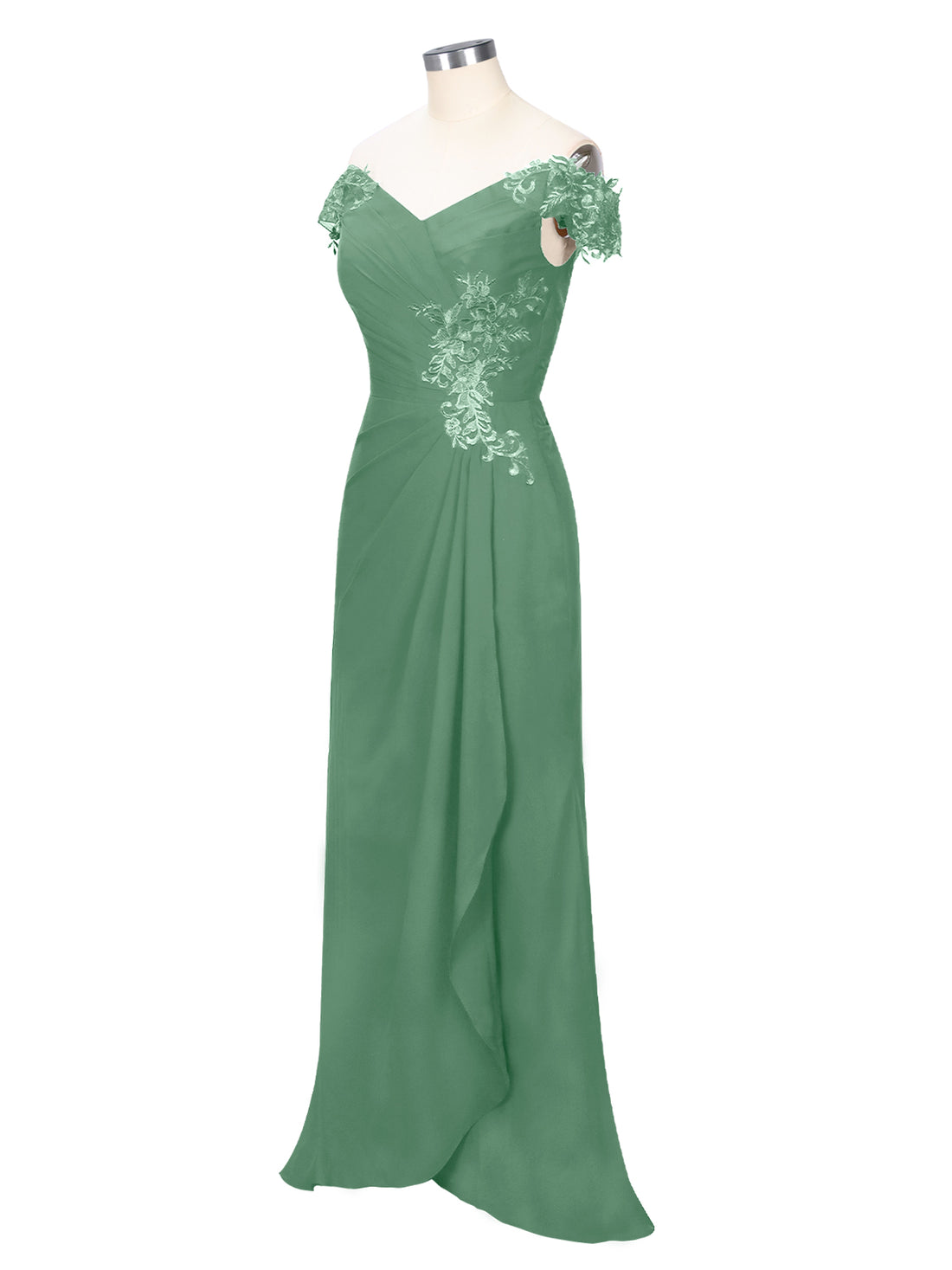 Off-Shoulder Chiffon Sheath Dress 