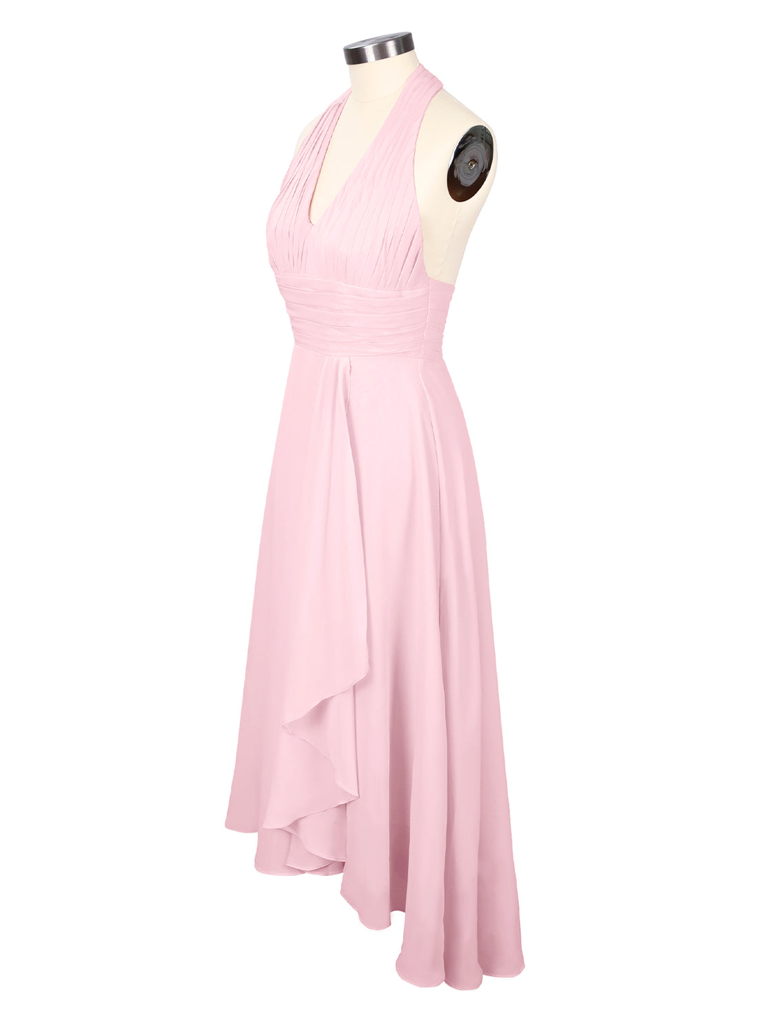 Ruched Halter Bridesmaid Dress 
