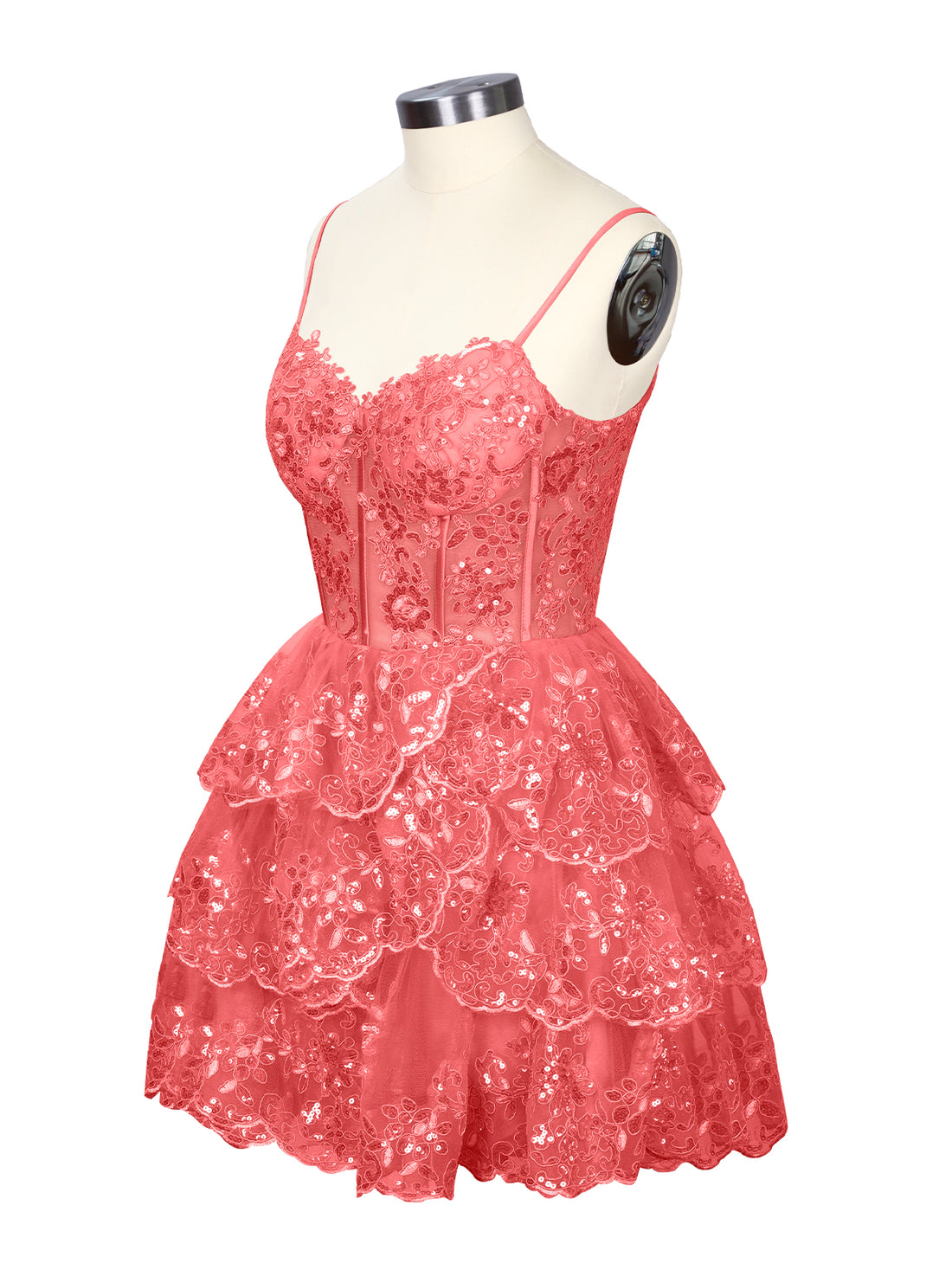 Sequin Appliques Mini Dress 