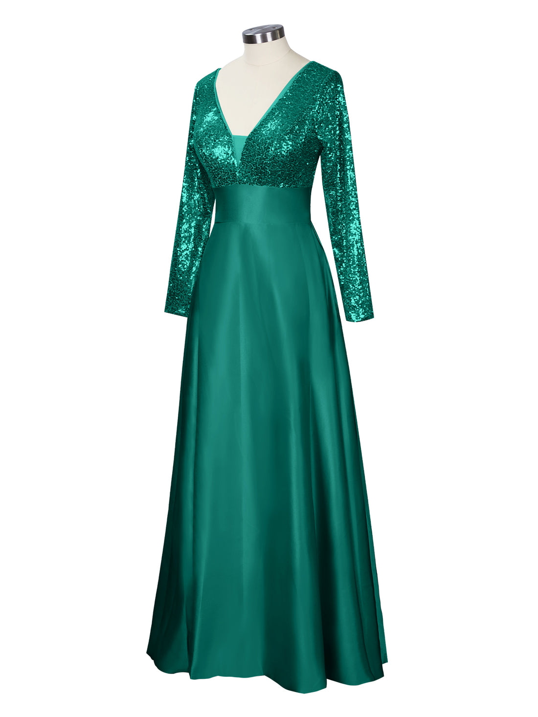 Long Sleeveless Sequin Prom Dress 