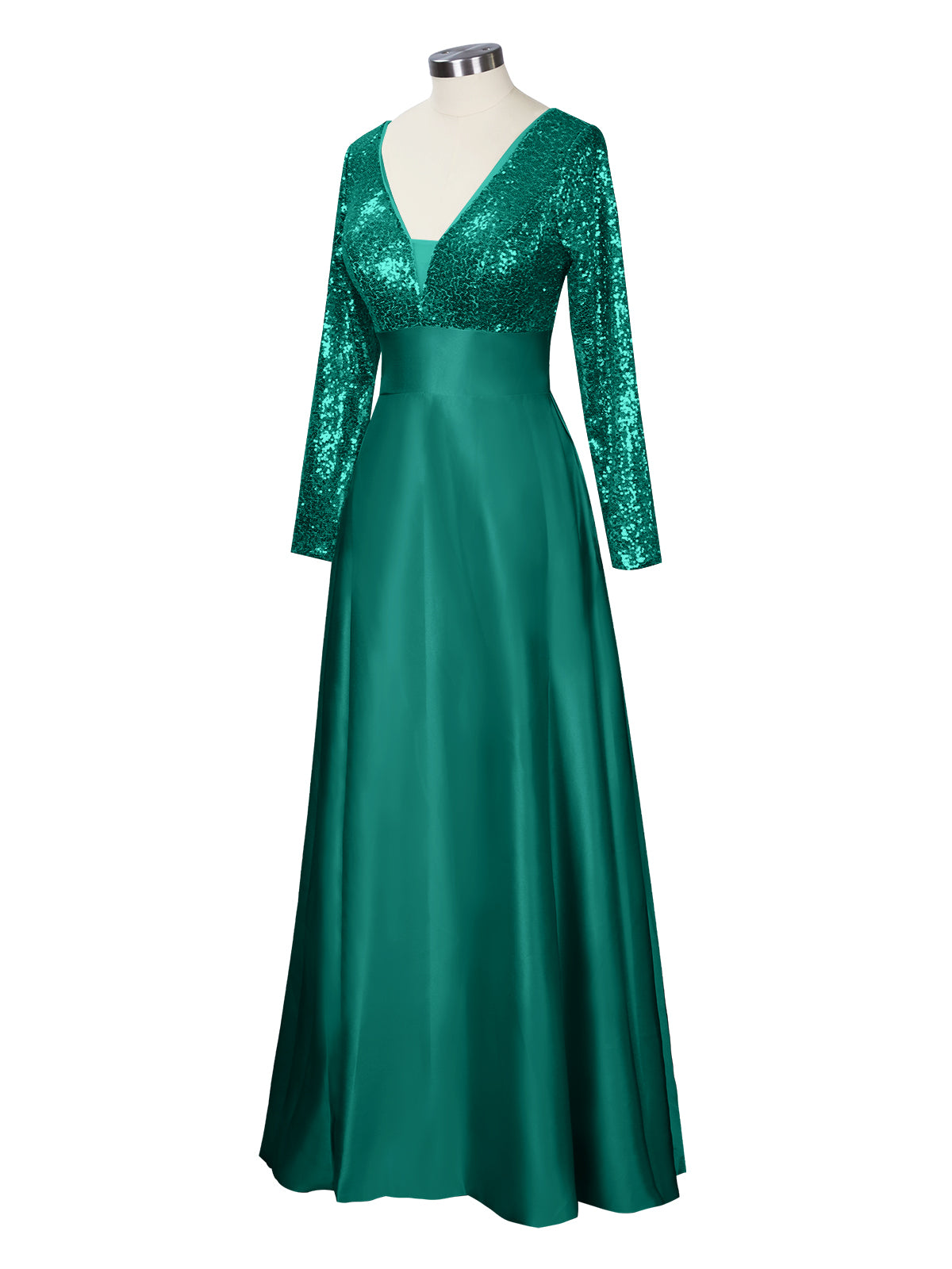 Long Sleeveless Sequin Prom Dress 