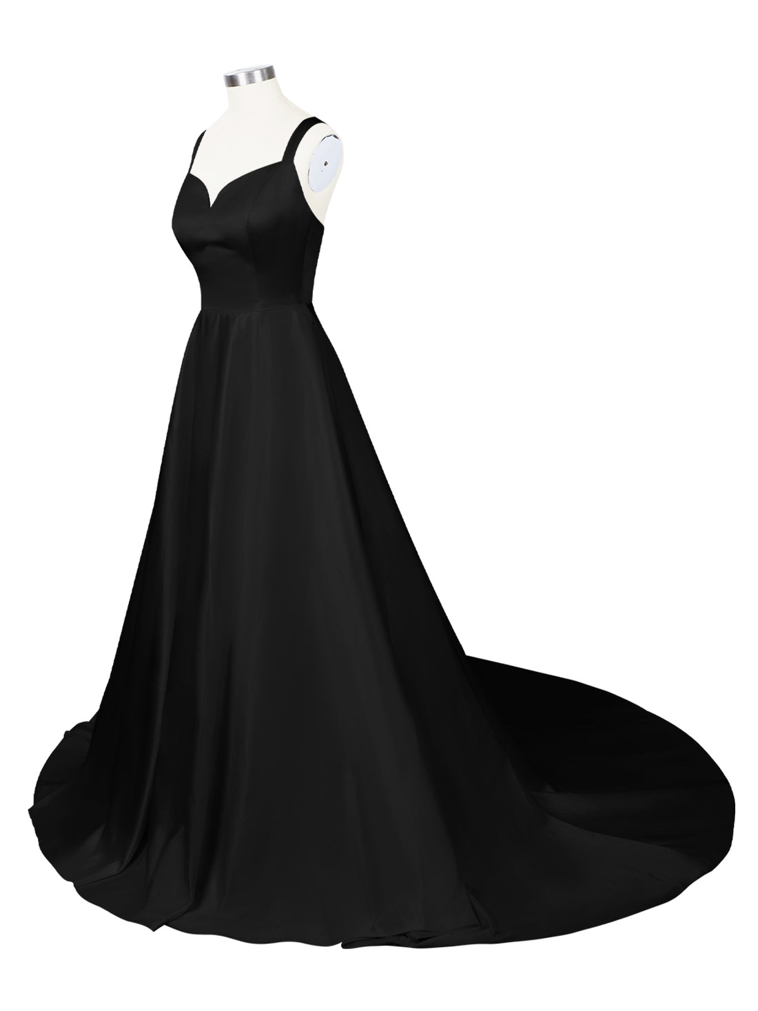 Sweetheart Satin Chapel Train Wedding Dress 