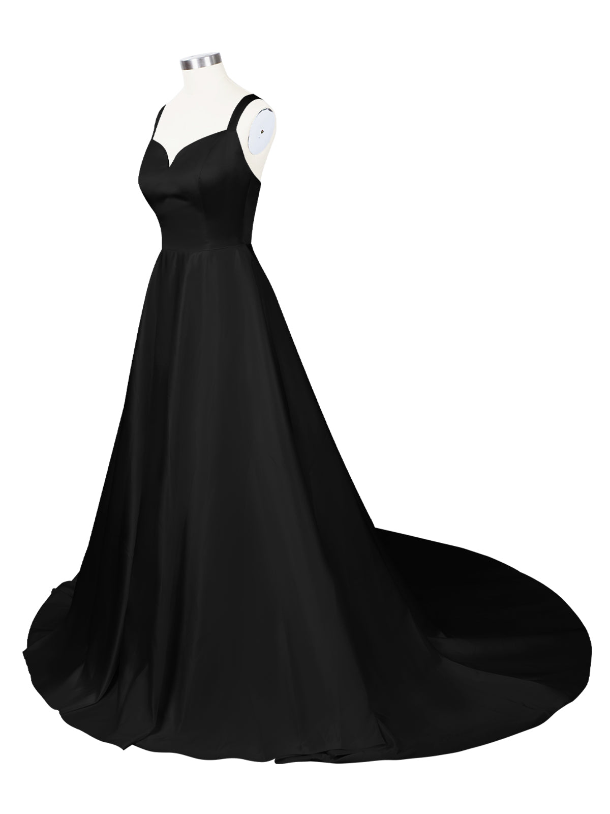 Sweetheart Satin Chapel Train Wedding Dress 