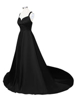 Sweetheart Satin Chapel Train Wedding Dress 