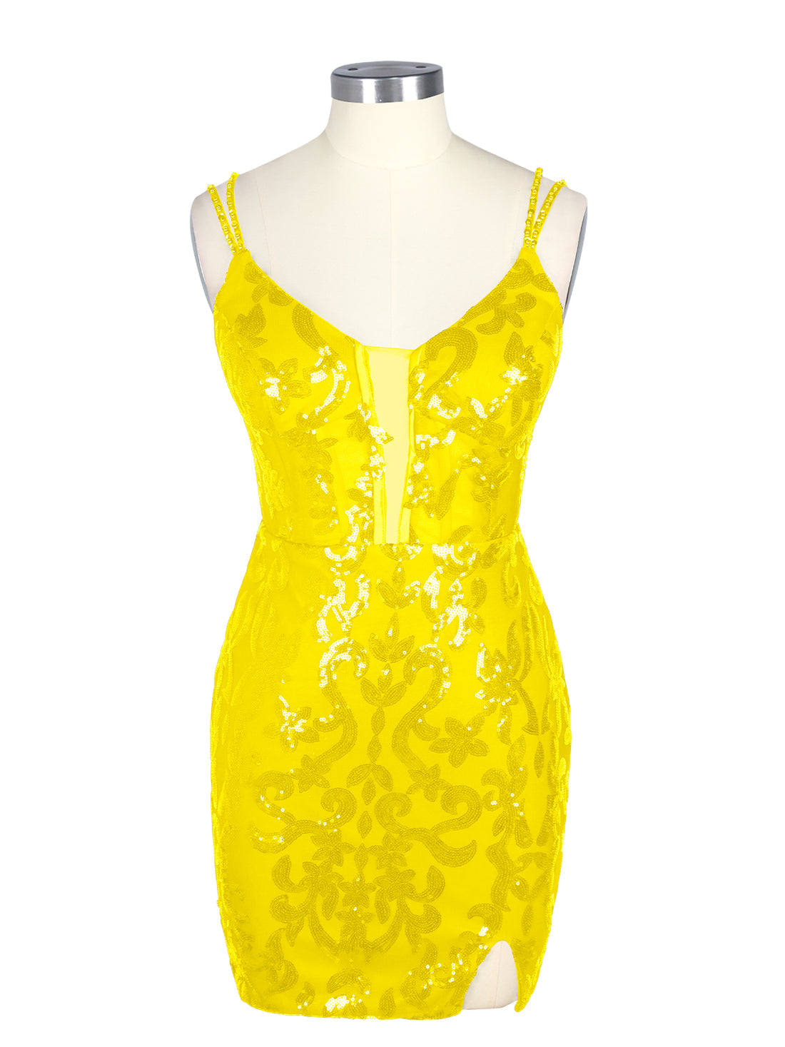 Double Spaghetti Bodycon Mini Dress 