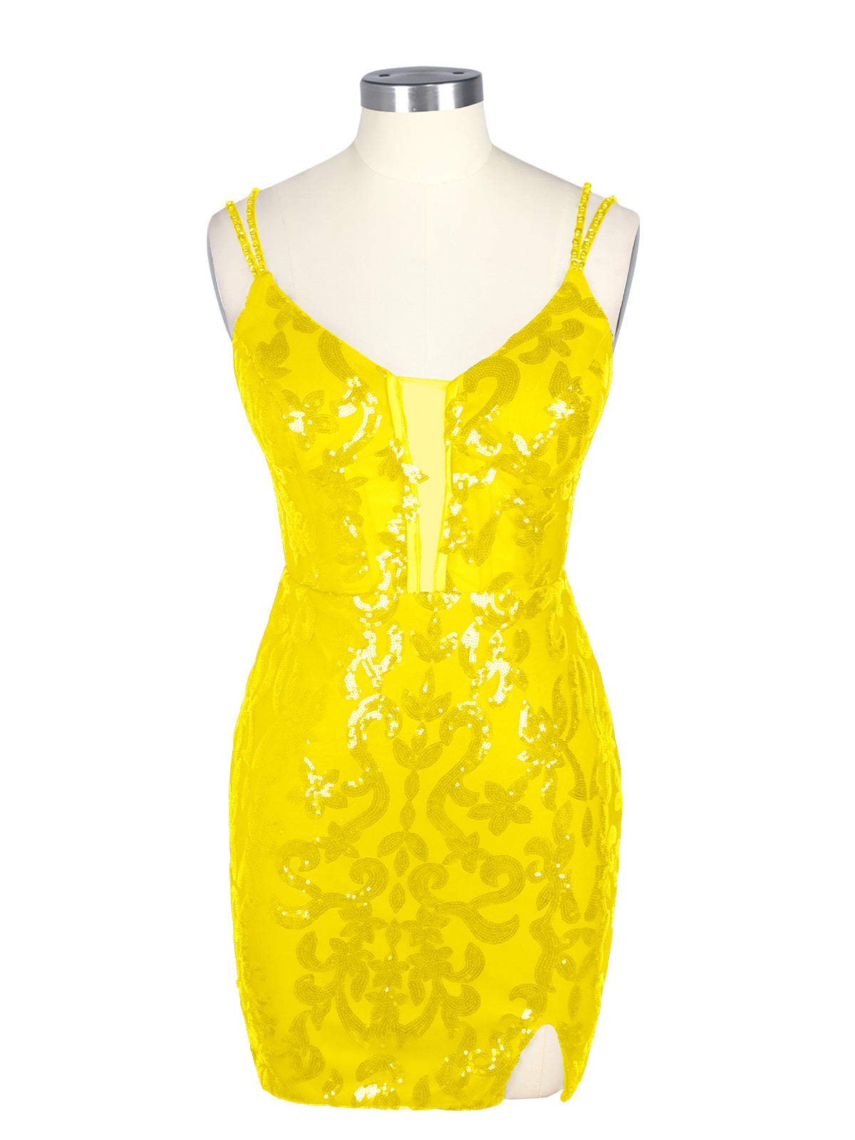 Double Spaghetti Bodycon Mini Dress 