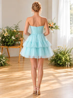 Tulle Homecoming Dress with Ruffle Details