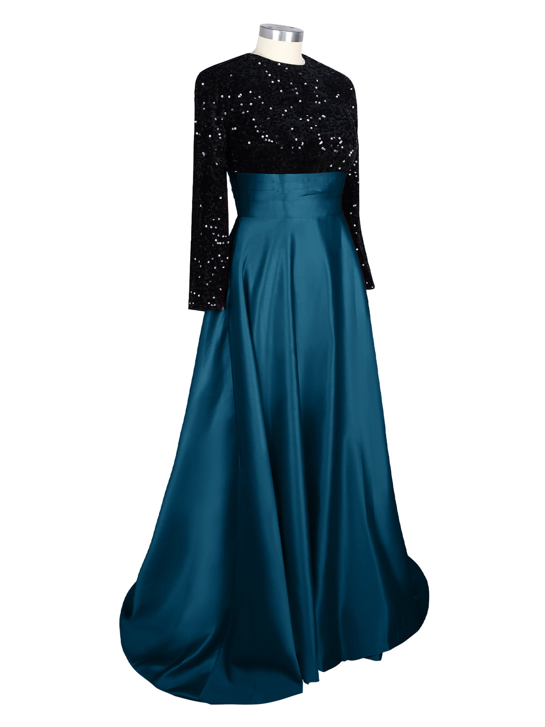 Sequin Jewel Neckline Prom Dress 